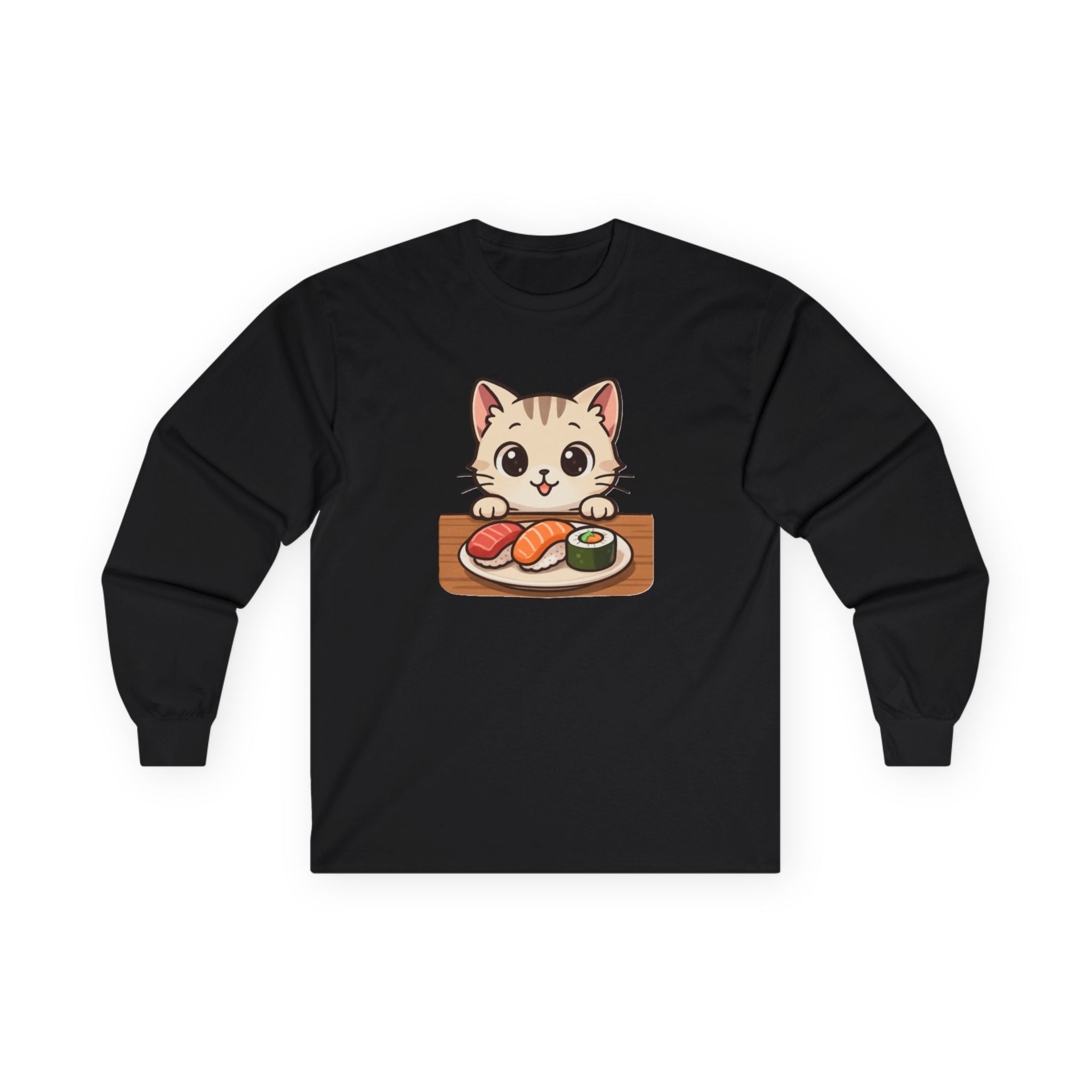 Cat Sushi Lover Long Sleeve Tee - Adult