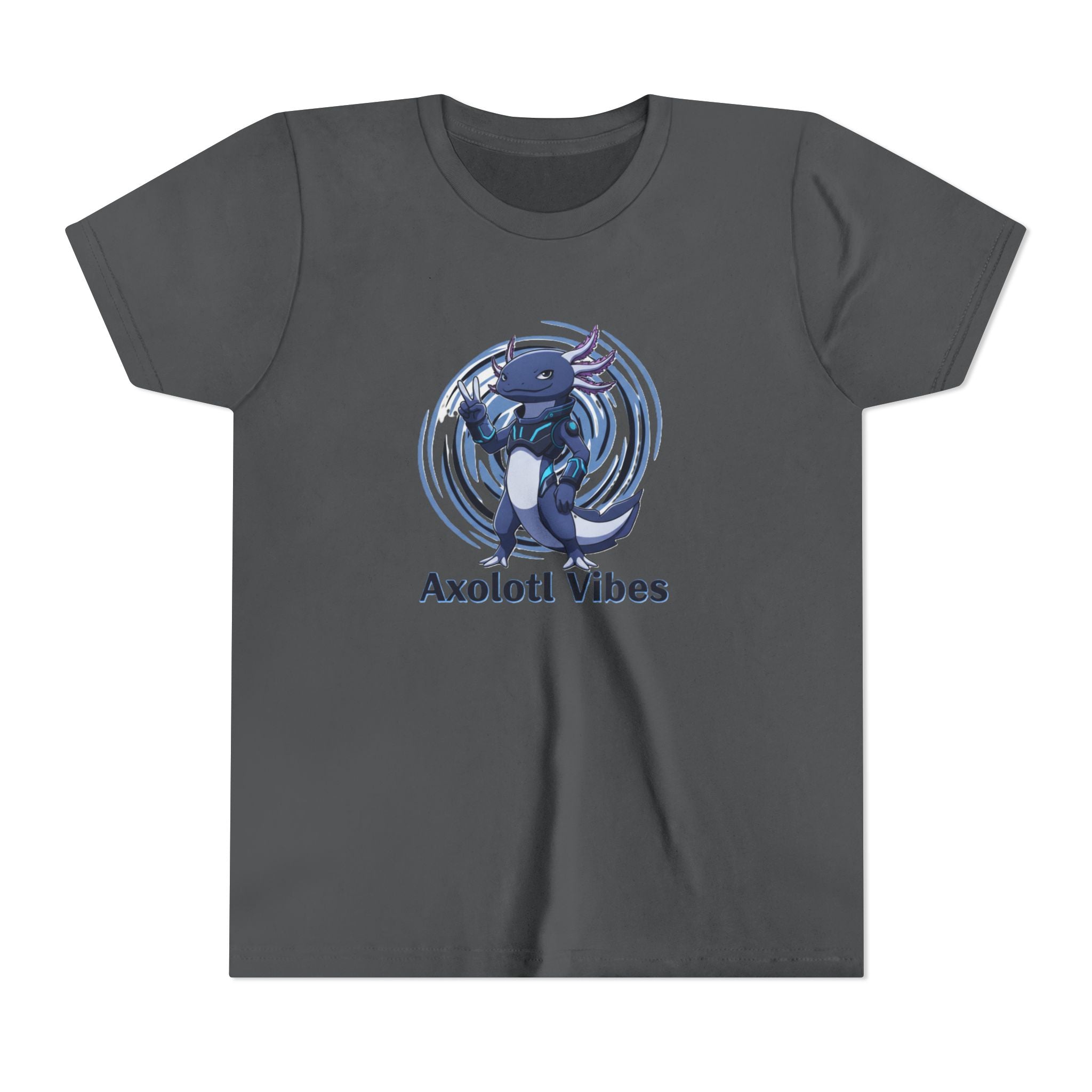 Youth Tee - 'Axolotl Vibes' Cute Axolotl Salamander Graphic Shirt - Kids