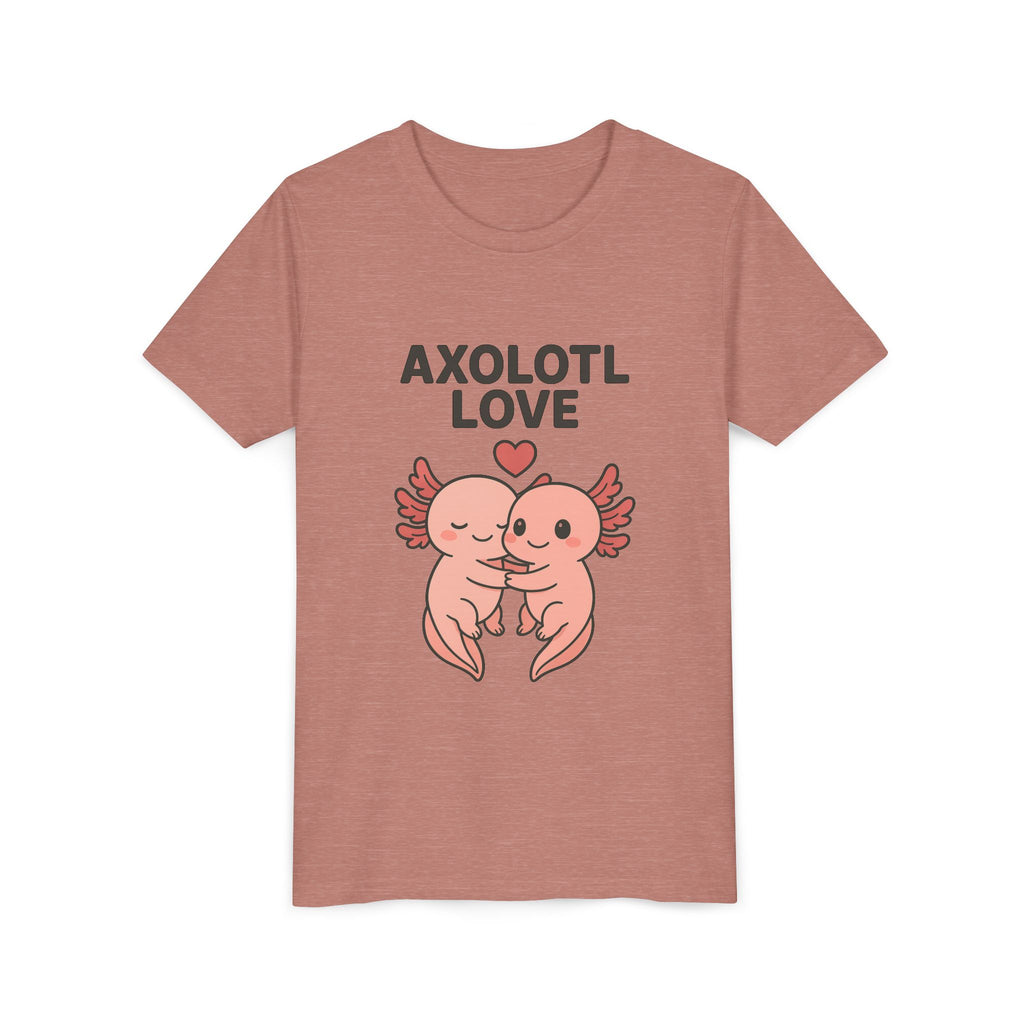 Axolotl Love Youth Tee – Cute Hugging Axolotl Salamander Kids Shirt - Kids
