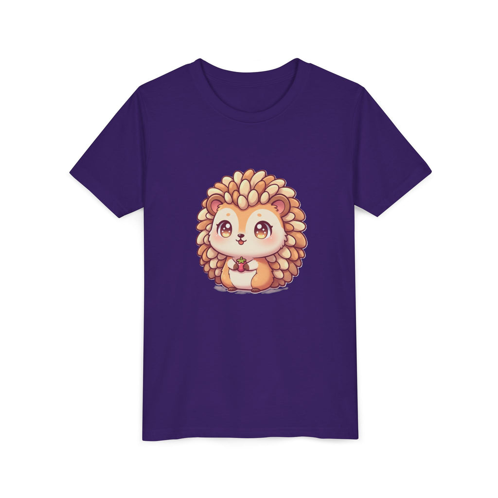 Cute Hedgehog Youth Tee — Adorable Cartoon Woodland Animal Kids Shirt