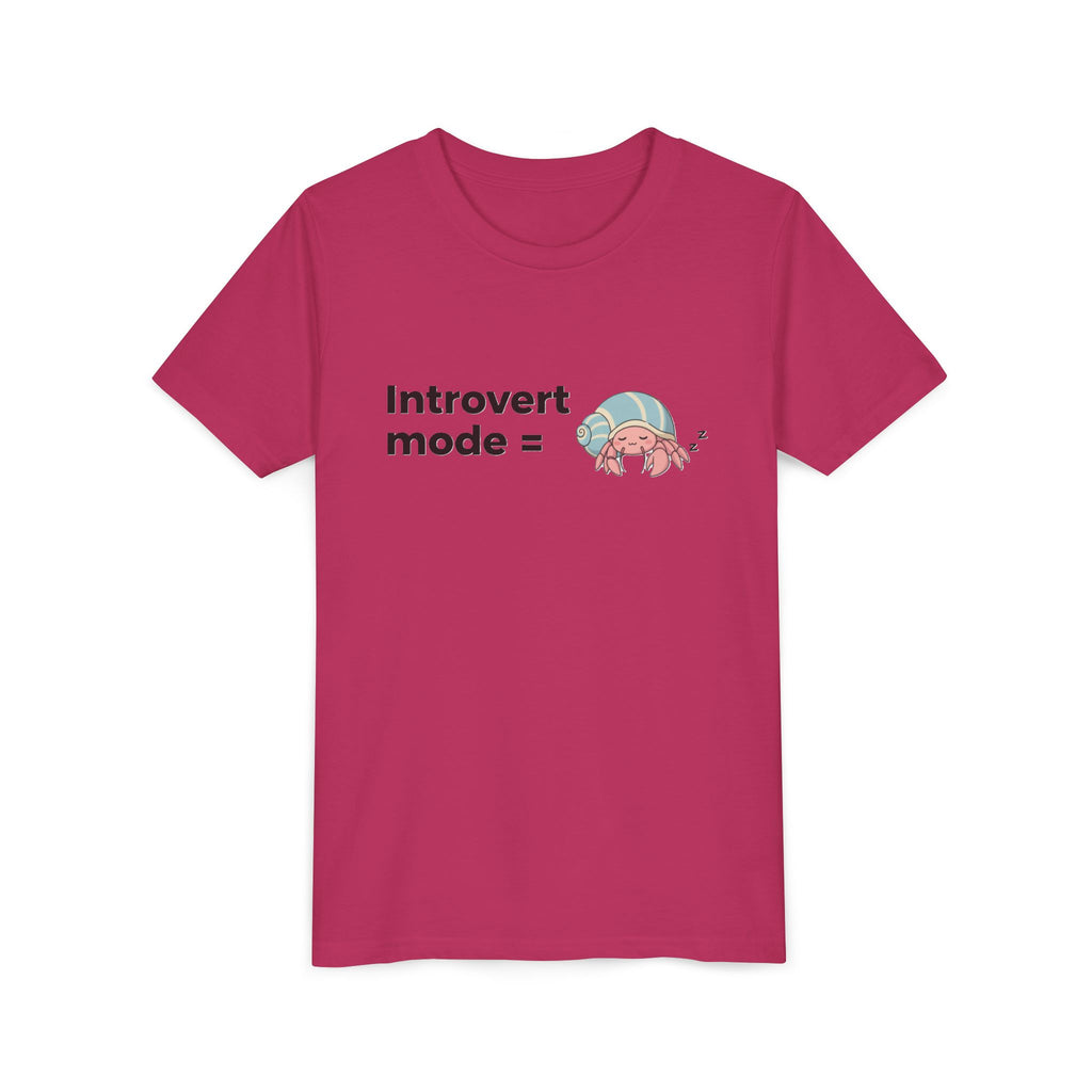 Youth Tee — "Introvert Mode" Cute Shell Crab Graphic Kid's T-Shirt