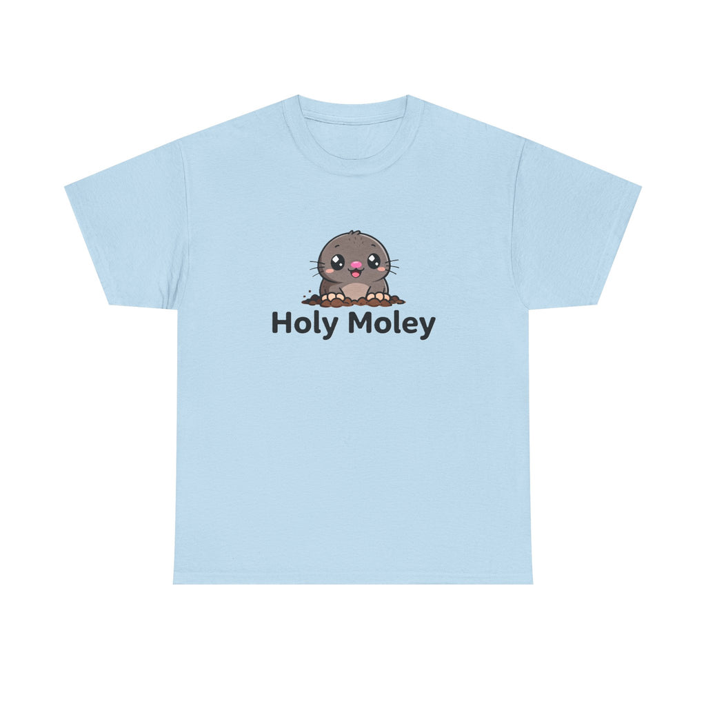 Holy Moley Mole T-Shirt — Cute Cartoon Mole Tee with 'Holy Moley' Text - Adult