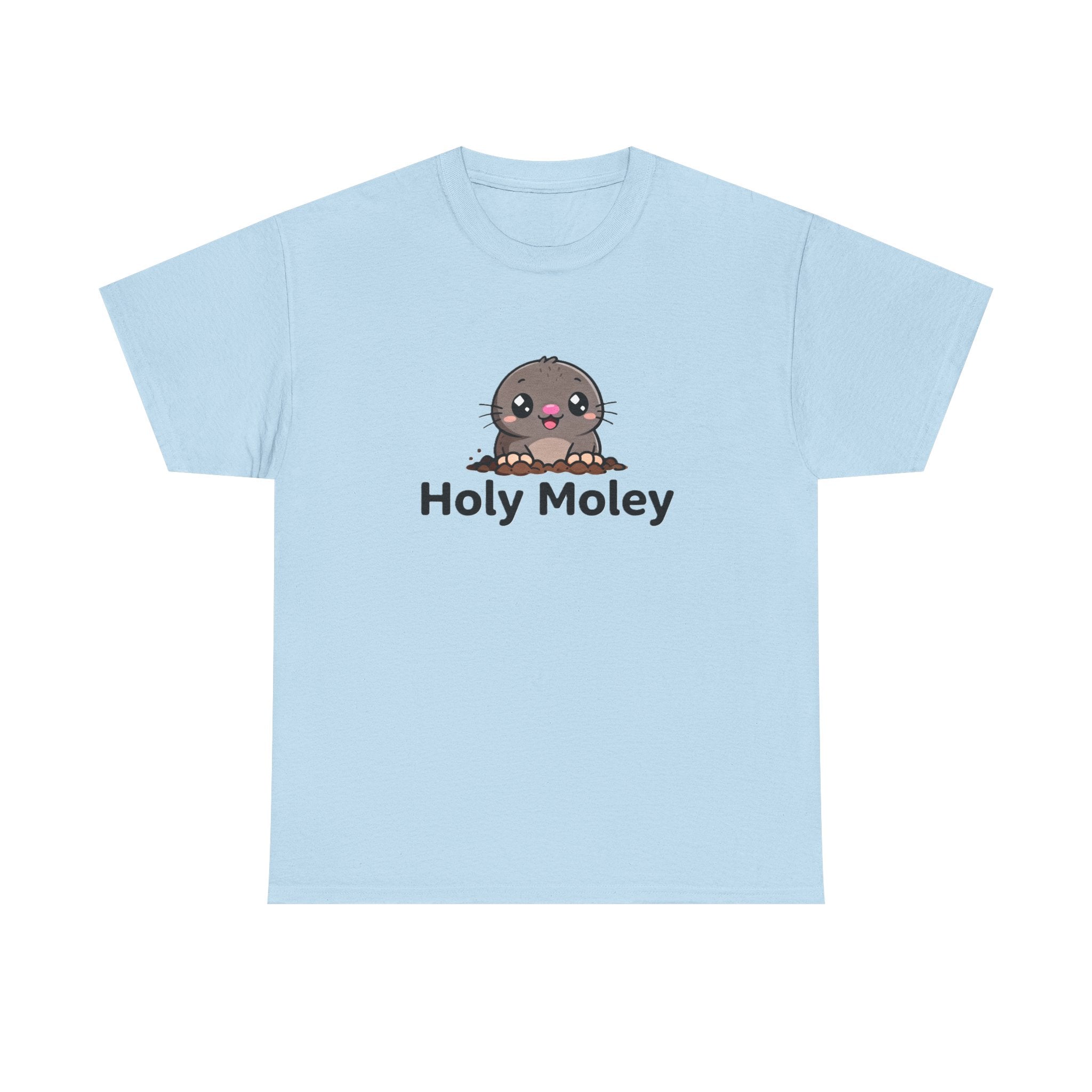 Holy Moley Mole T-Shirt — Cute Cartoon Mole Tee with 'Holy Moley' Text - Adult