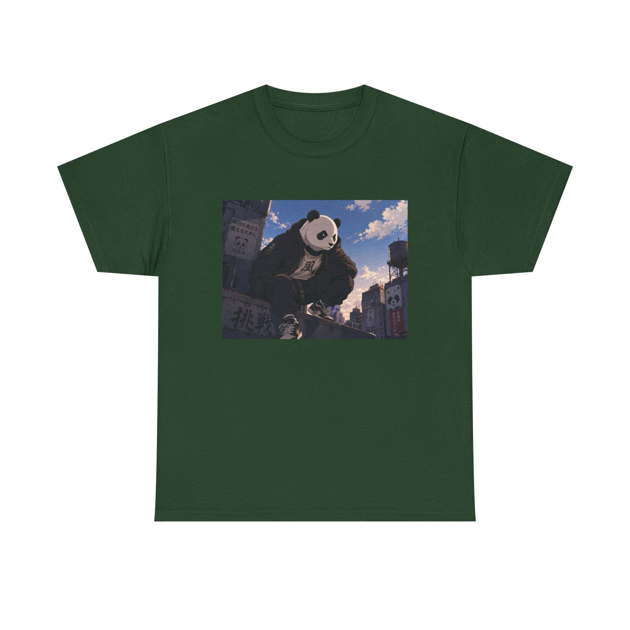Giant Panda Cityscape Tee – Cute Urban Animal Graphic T-Shirt - Adult