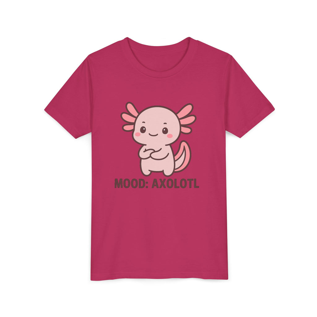 Youth Tee - "Mood: Axolotl" Cute Pink Axolotl Kids T-Shirt