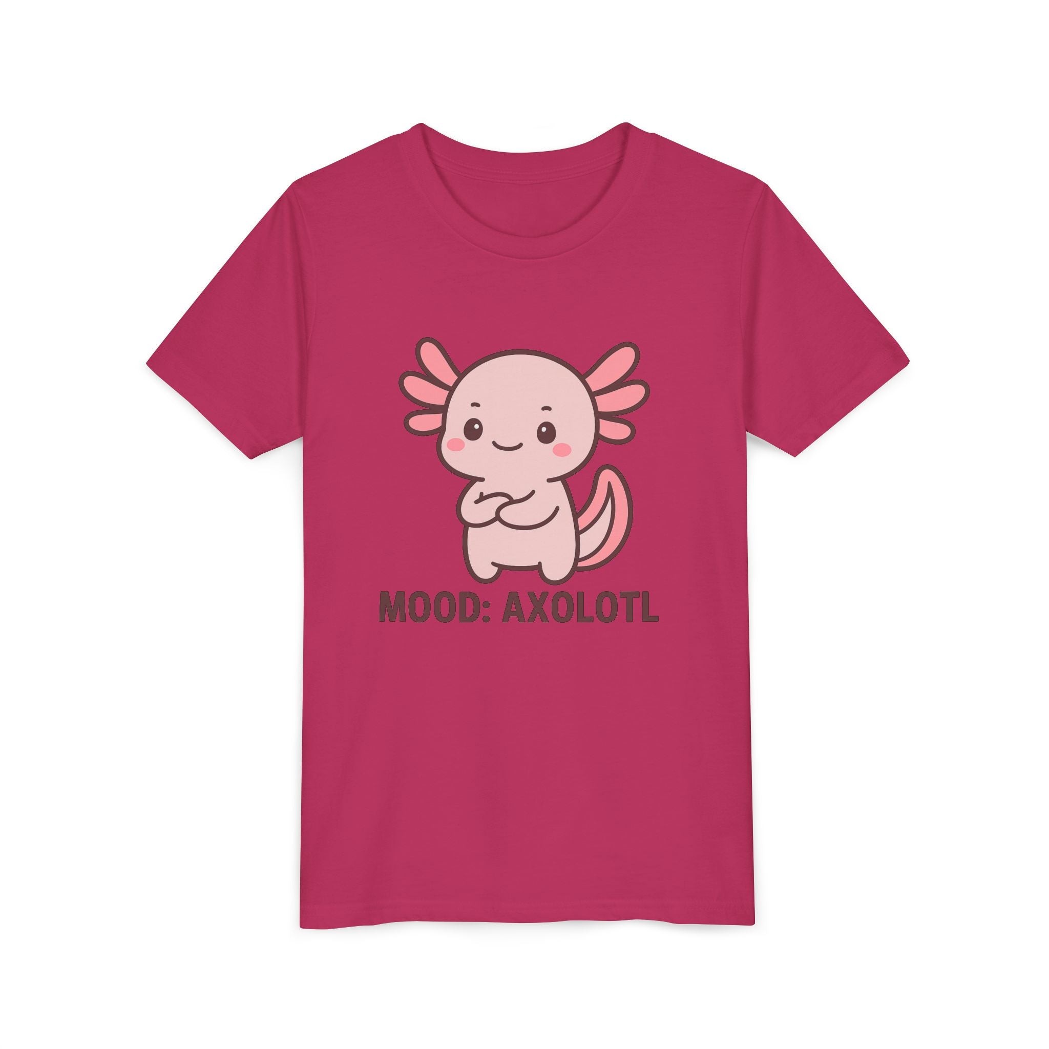 Youth Tee - "Mood: Axolotl" Cute Pink Axolotl Kids T-Shirt