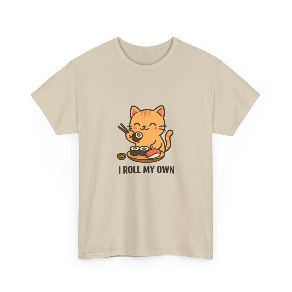 Cat Sushi T-Shirt — Cute 'I Roll My Own' Kawaii Sushi Cat Tee - Adult