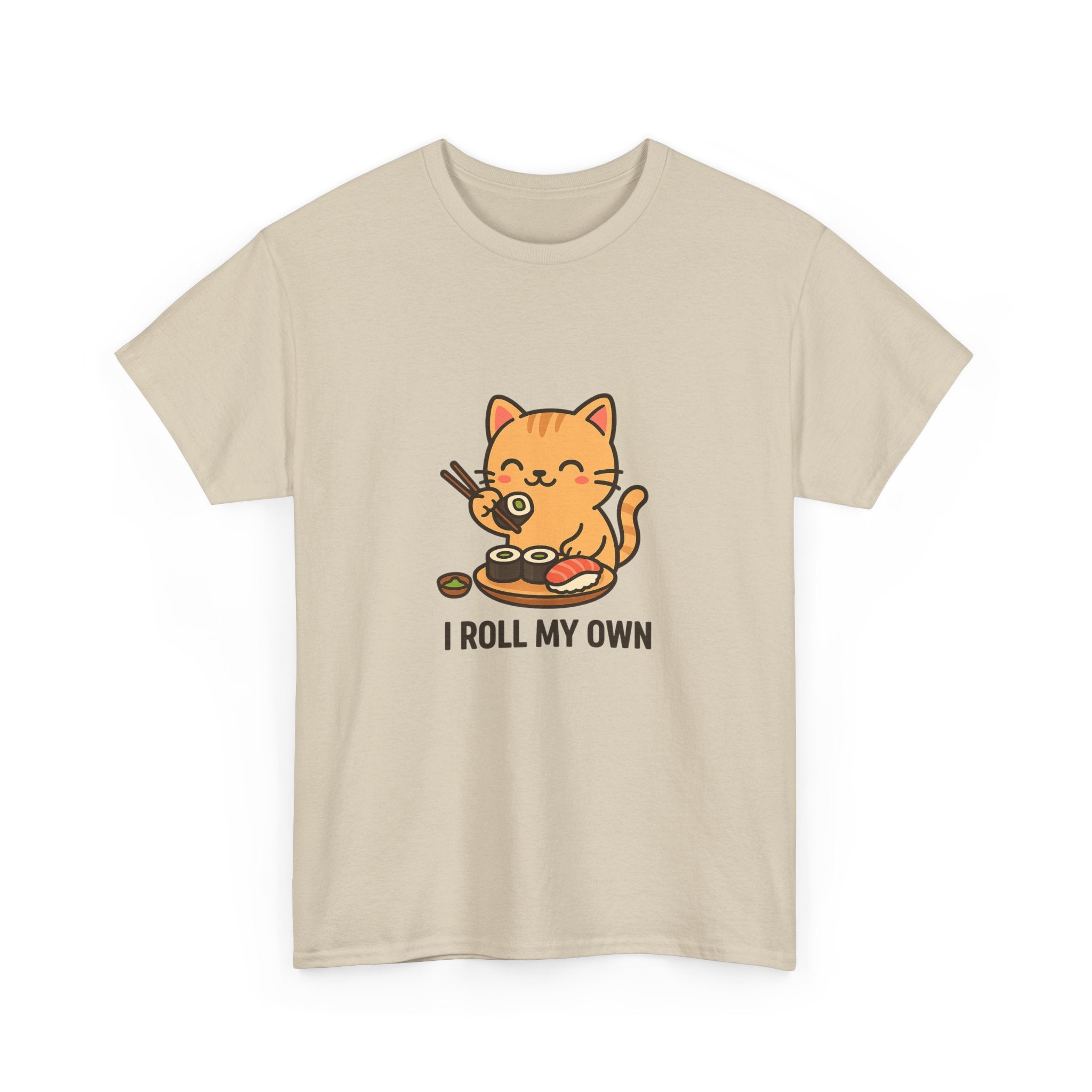Cat Sushi T-Shirt — Cute 'I Roll My Own' Kawaii Sushi Cat Tee - Adult