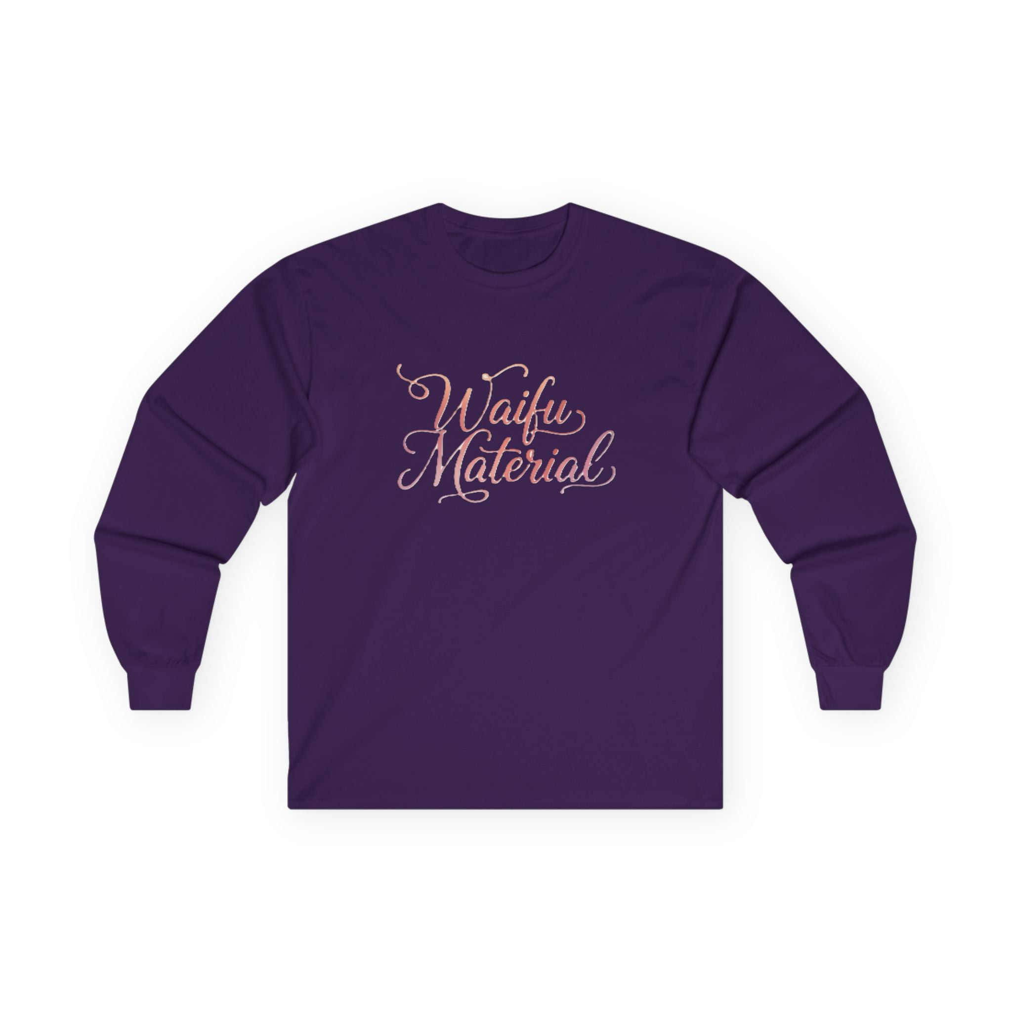 Long Sleeve Tee — "Waifu Material" Script Design - Adult
