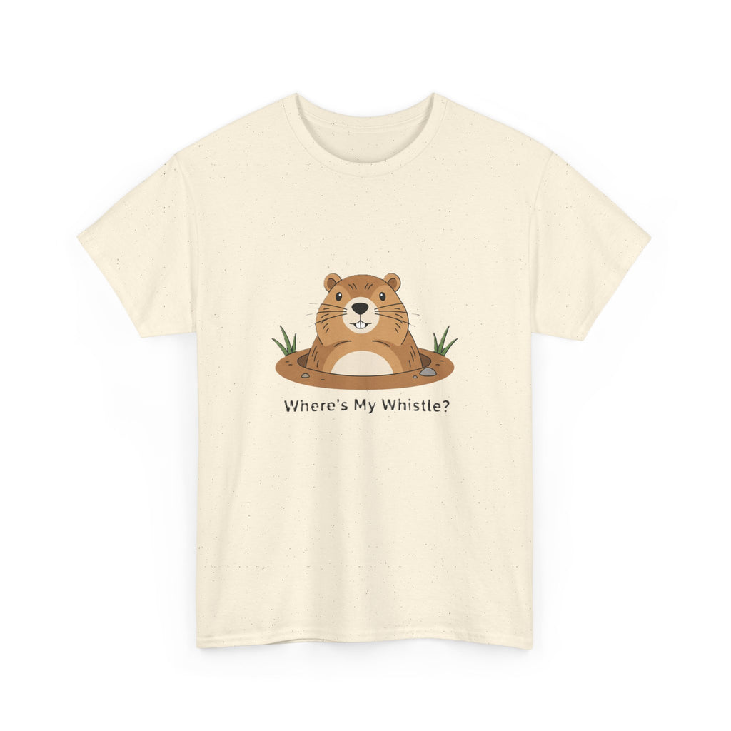 Groundhog Day Tee — "Where's My Whistle?" Cute Groundhog Whistle Pig Graphic T-Shirt - Adult