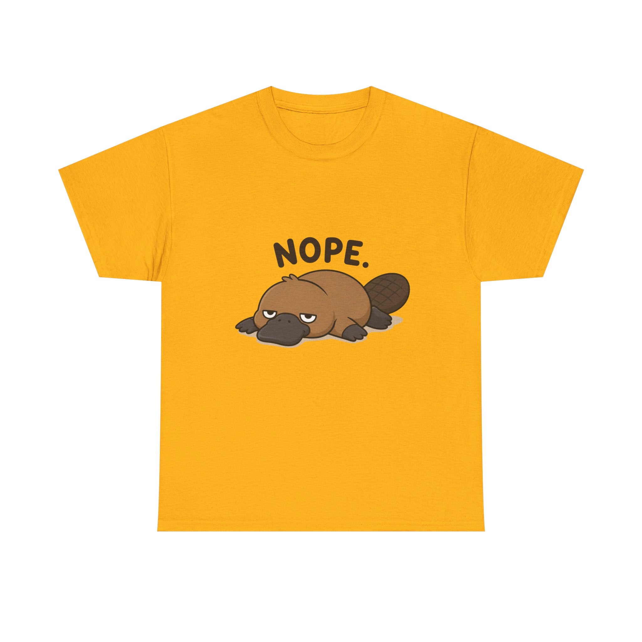 Nope Platypus T-Shirt — Cute Lazy Platypus Graphic Tee - Adult