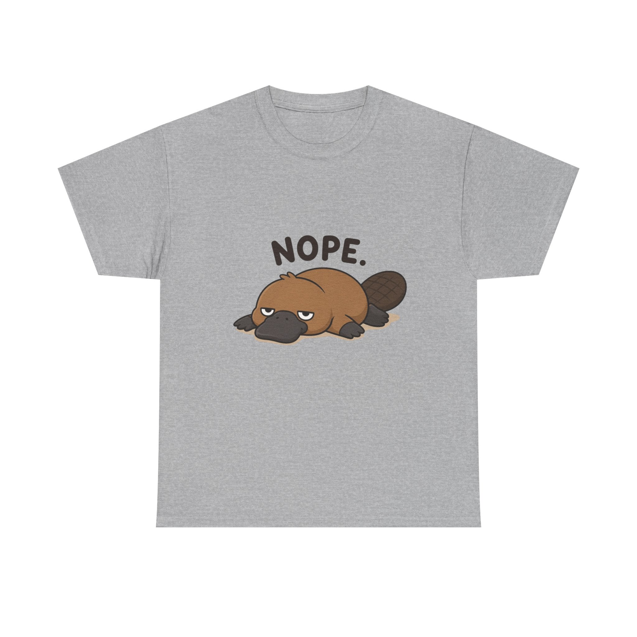 Nope Platypus T-Shirt — Cute Lazy Platypus Graphic Tee - Adult