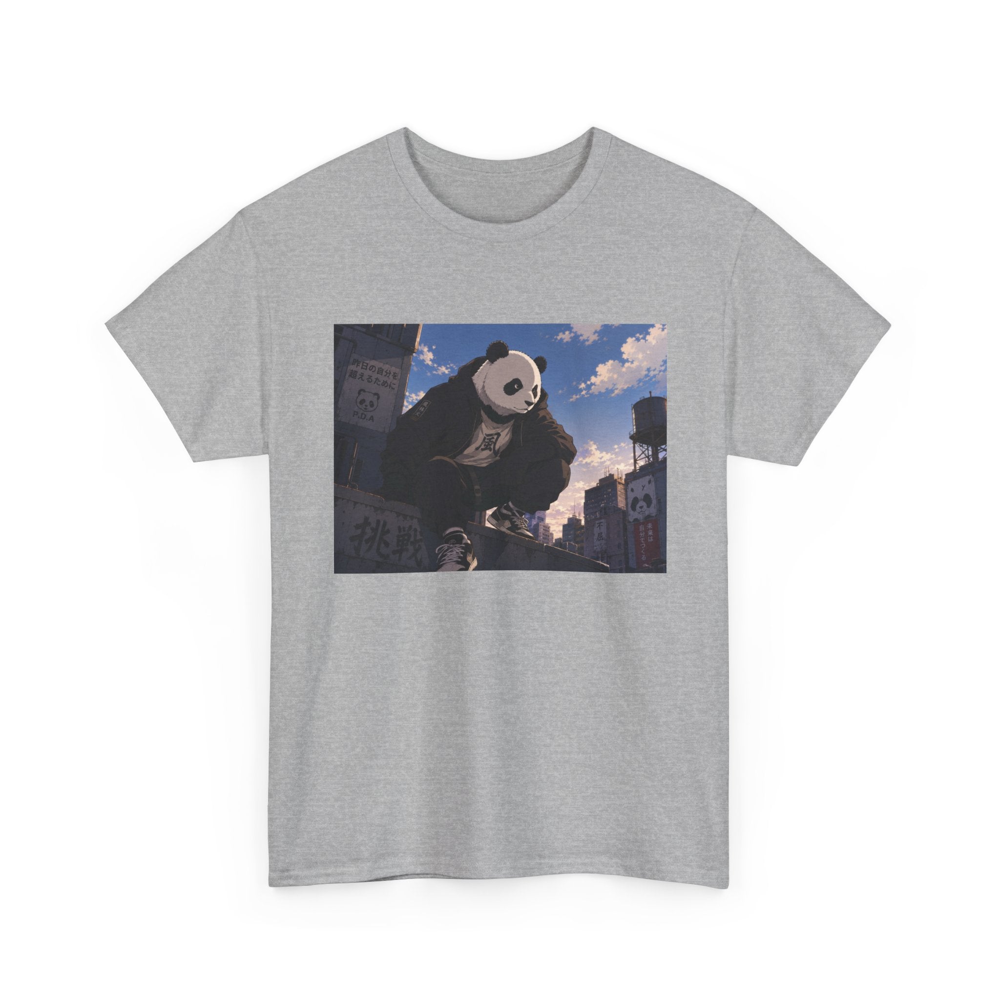 Giant Panda Cityscape Tee – Cute Urban Animal Graphic T-Shirt - Adult