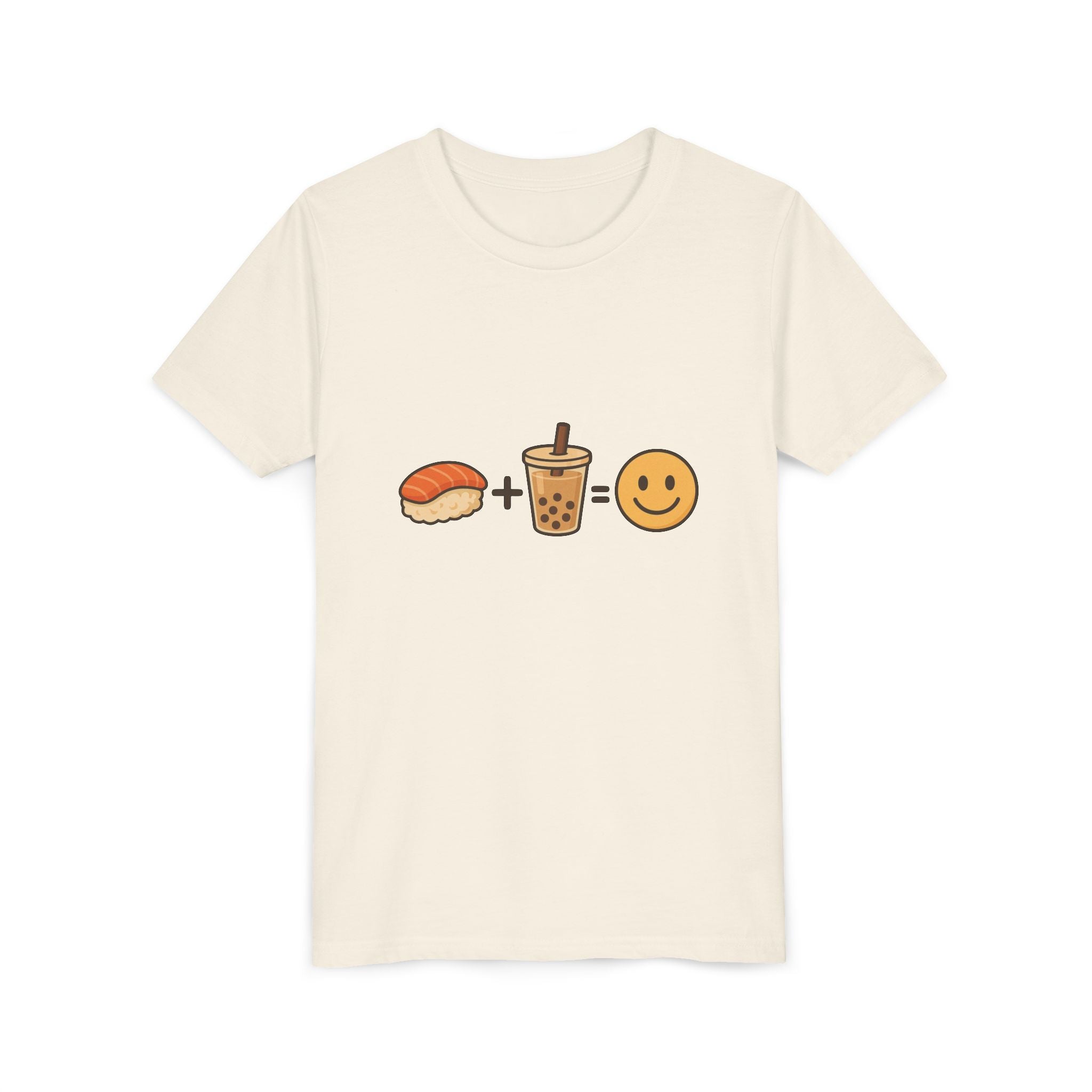 Youth Tee — Sushi + Bubble Tea = Happy Emoji Kids Shirt