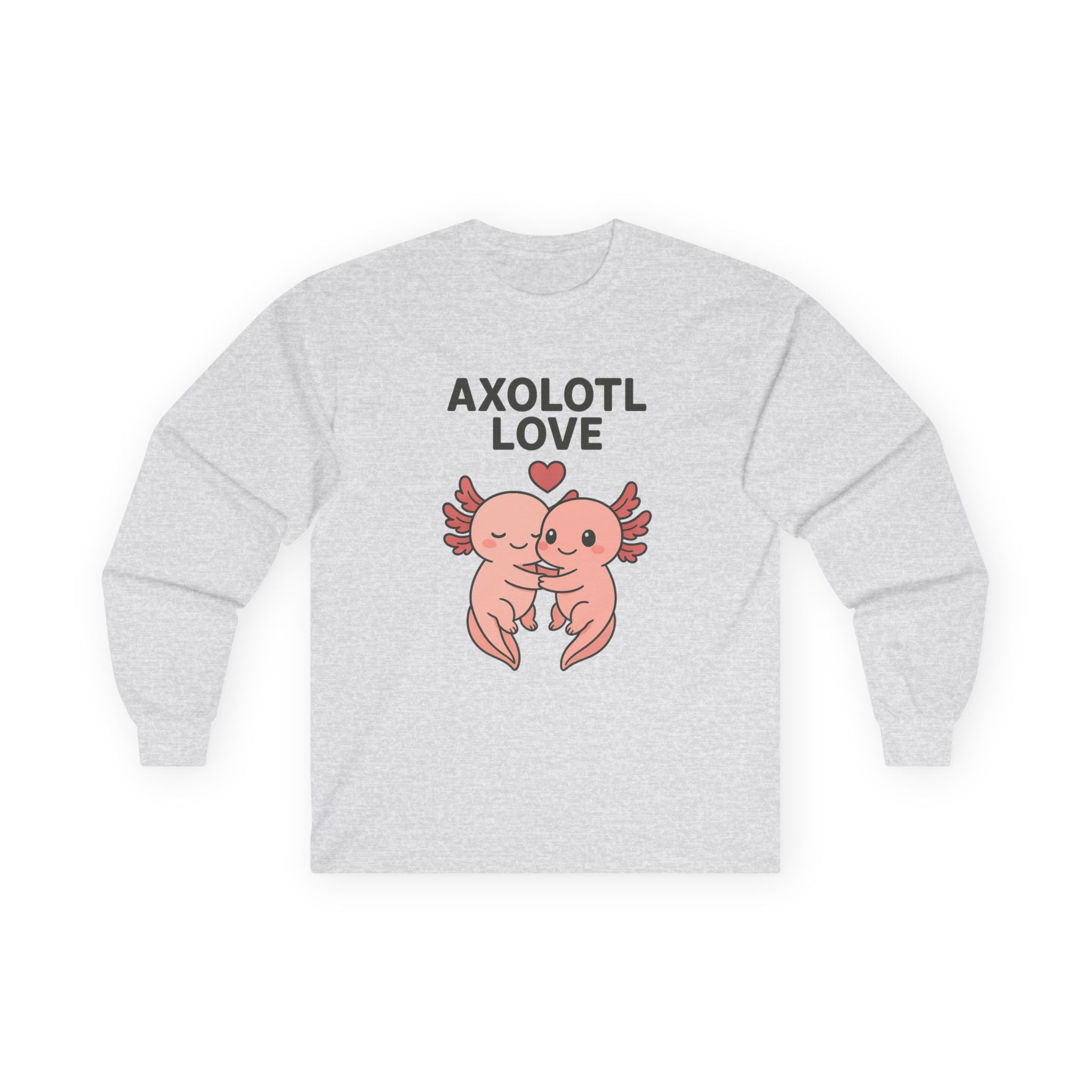 Axolotl Love Long Sleeve Tee — Cute Matching Axolotl Salamander Heart Shirt - Adult