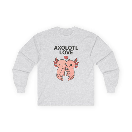 Axolotl Love Long Sleeve Tee — Cute Matching Axolotl Salamander Heart Shirt - Adult