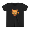 Kids Cat Eating Ramen T-Shirt – Cute Anime Noodle Kitty Youth Tee - Kids