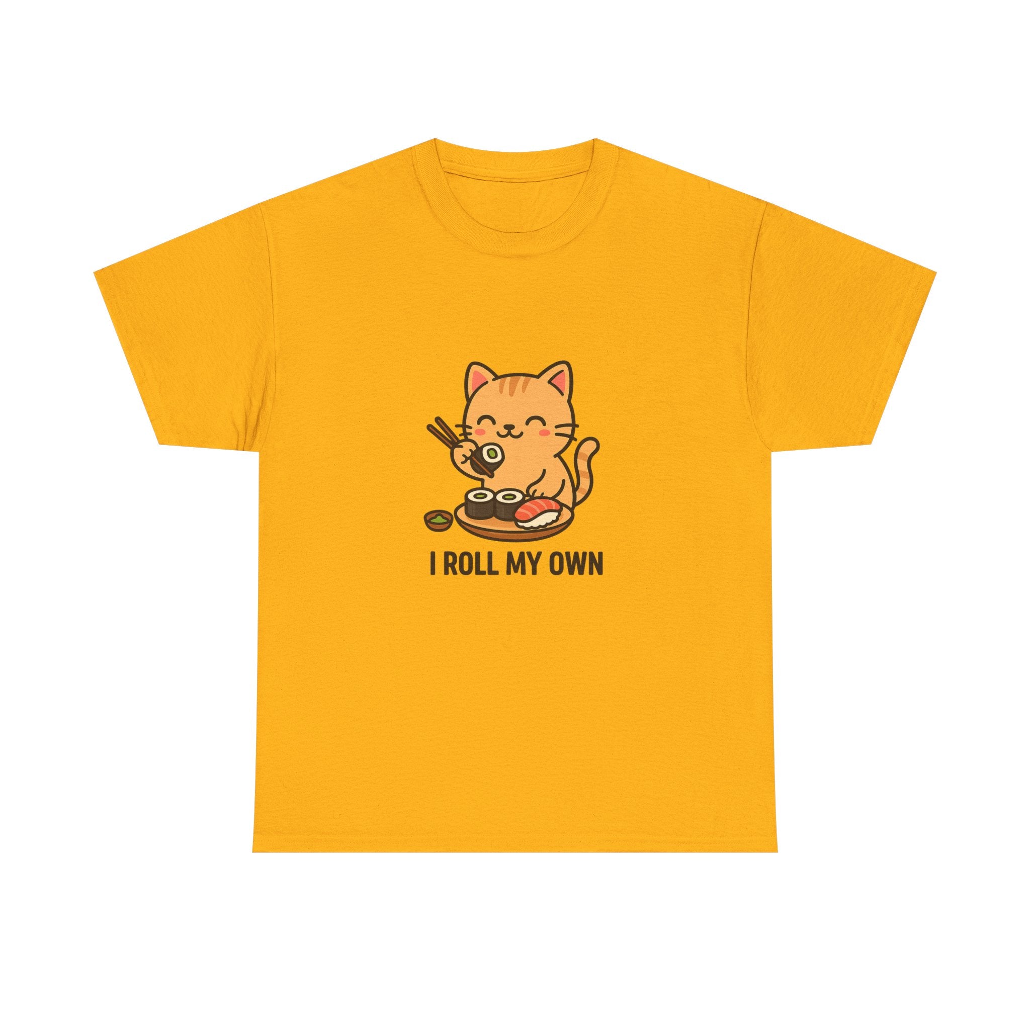 Cat Sushi T-Shirt — Cute 'I Roll My Own' Kawaii Sushi Cat Tee - Adult