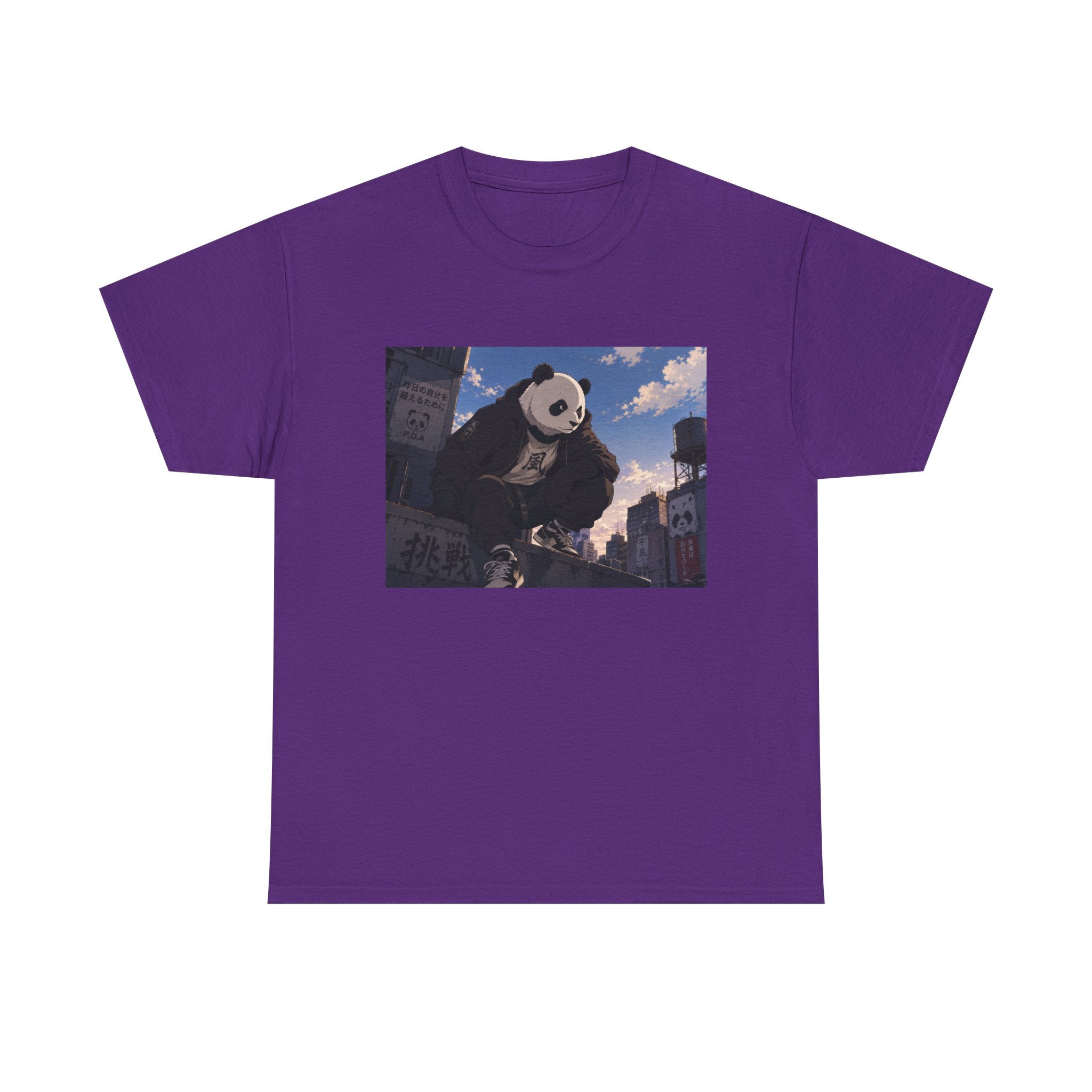 Giant Panda Cityscape Tee – Cute Urban Animal Graphic T-Shirt - Adult