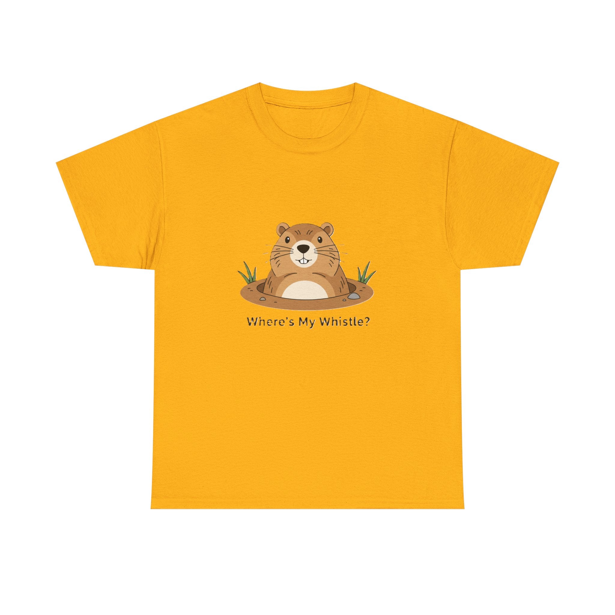 Groundhog Day Tee — "Where's My Whistle?" Cute Groundhog Whistle Pig Graphic T-Shirt - Adult