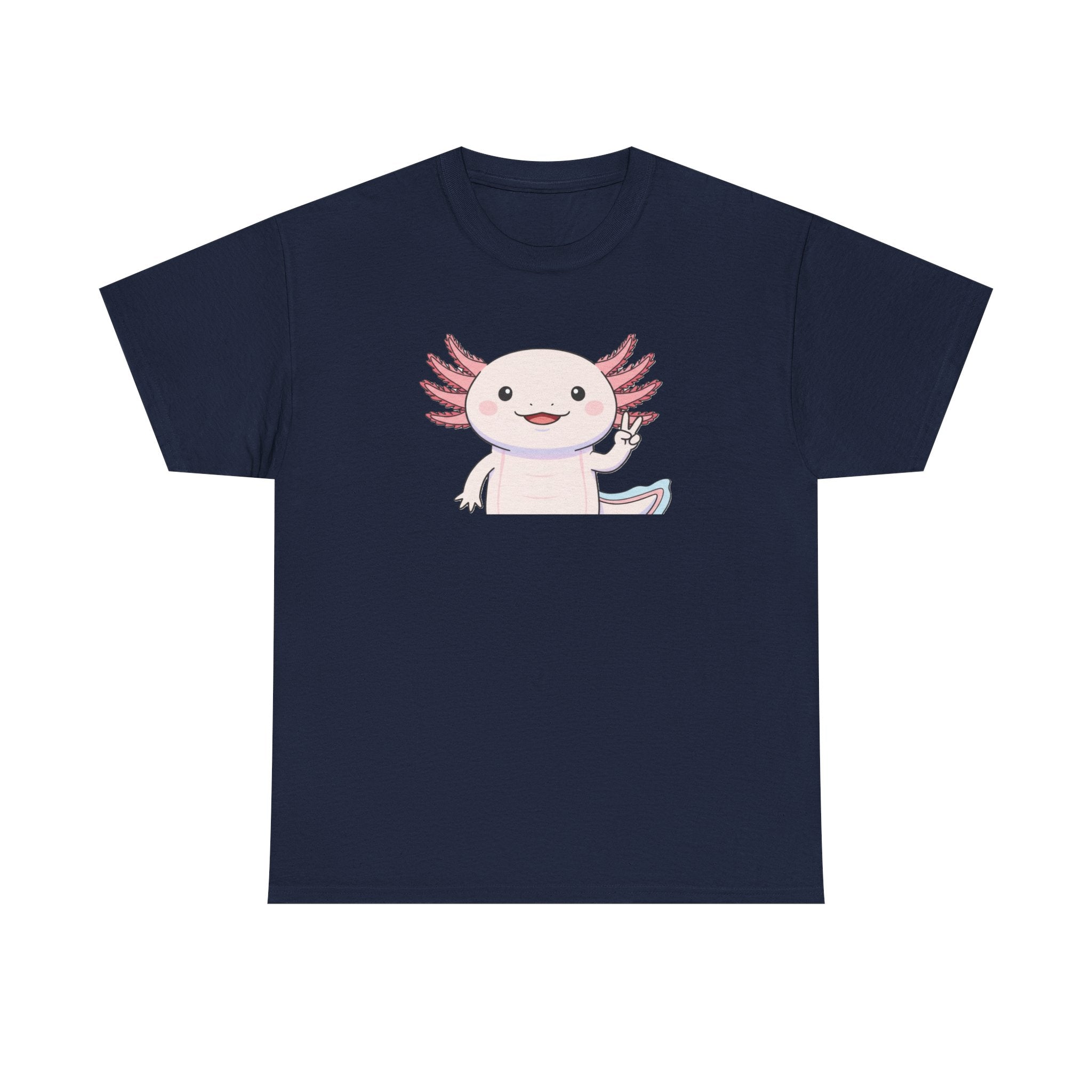 Axolotl Cute Cartoon T‑Shirt — Adorable Pink Axolotl Graphic Tee - Adult