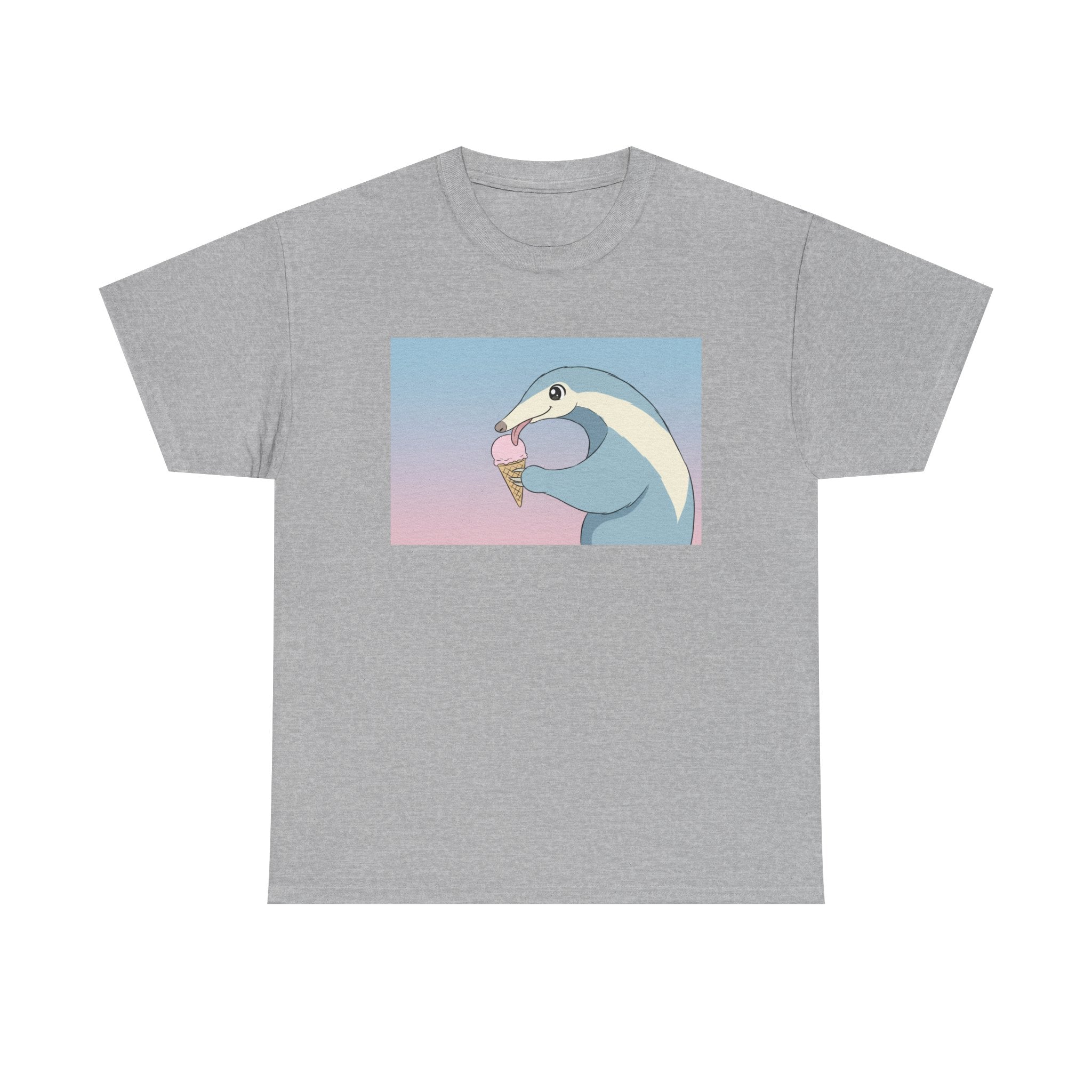 Anteater Eating Ice Cream T-Shirt — Cute Pastel Animal Graphic Tee - Adult
