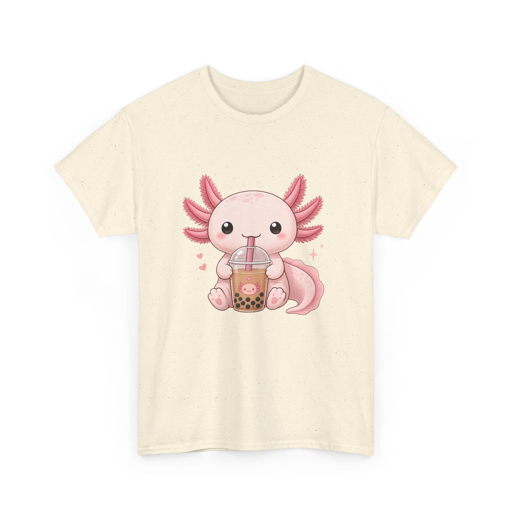Axolotl Drinking Bubble Tea T-Shirt — Cute Kawaii Boba Tee - Adult