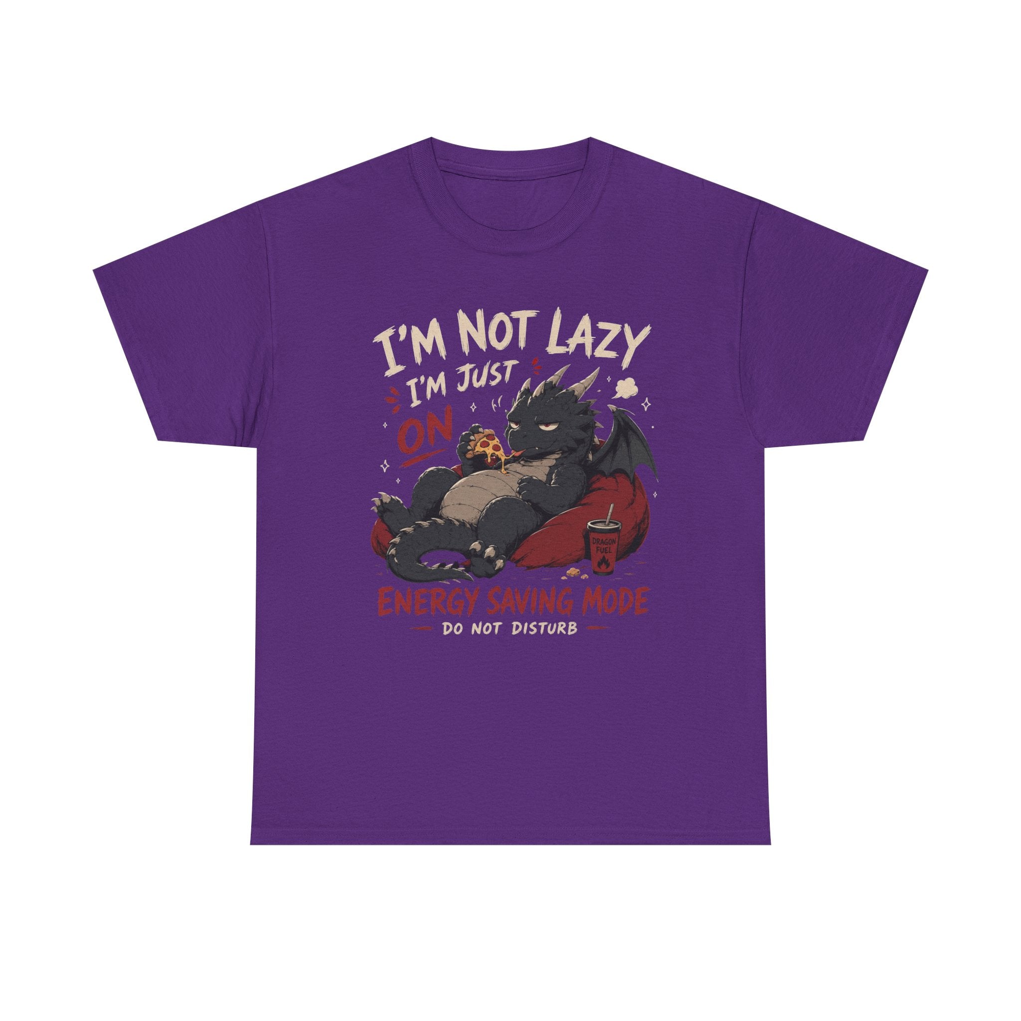 Lazy Dragon T-Shirt — "I'm Not Lazy, I'm Just On Energy Saving Mode" Graphic Tee - Adult