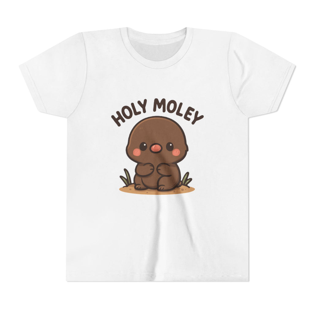 Holy Moley Kids Tee — Cute Cartoon Mole Youth Short Sleeve Shirt