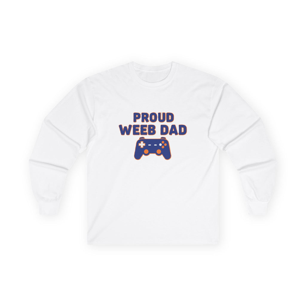 Proud Weeb Dad Long Sleeve Tee — Gamer Controller Graphic - Adult