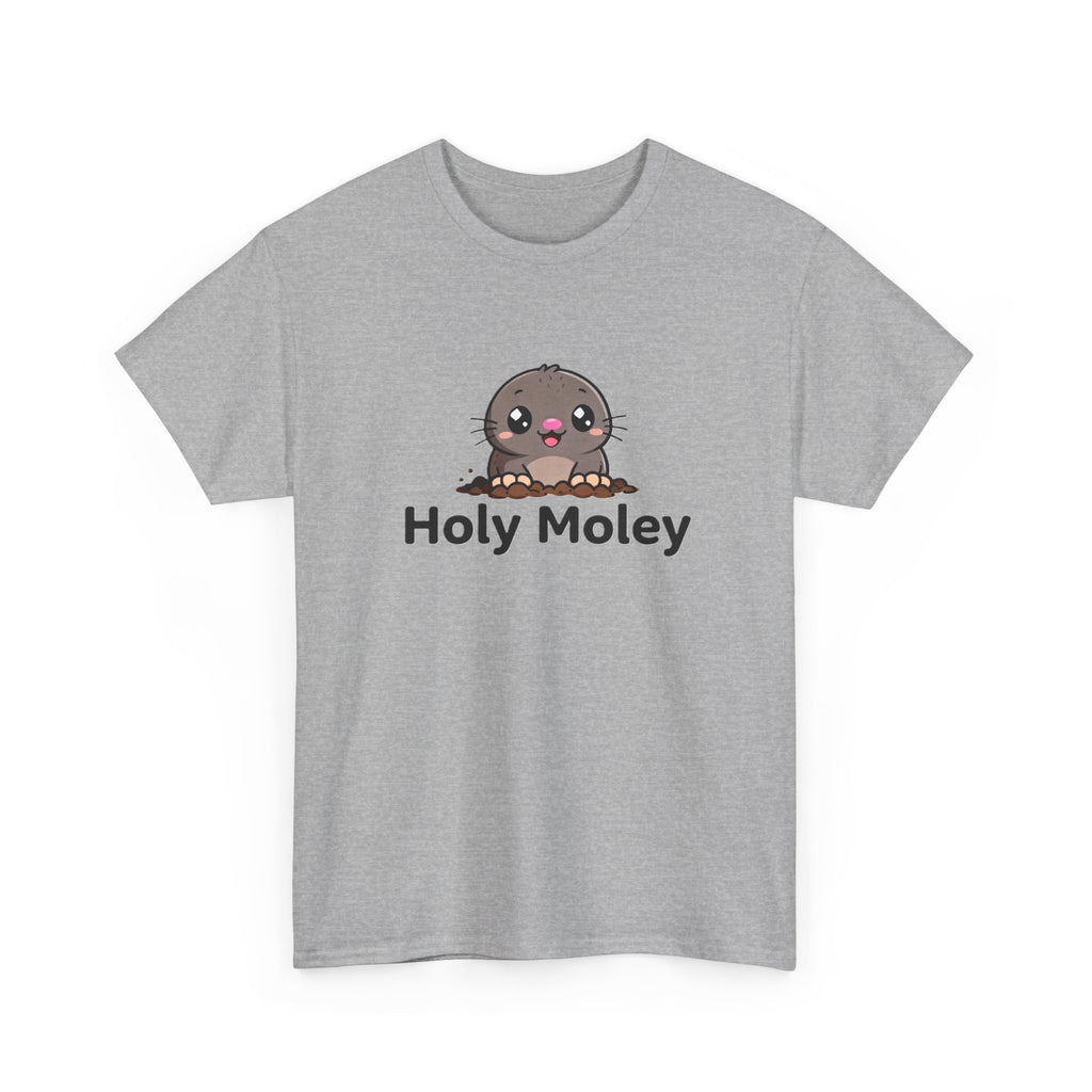 Holy Moley Mole T-Shirt — Cute Cartoon Mole Tee with 'Holy Moley' Text - Adult