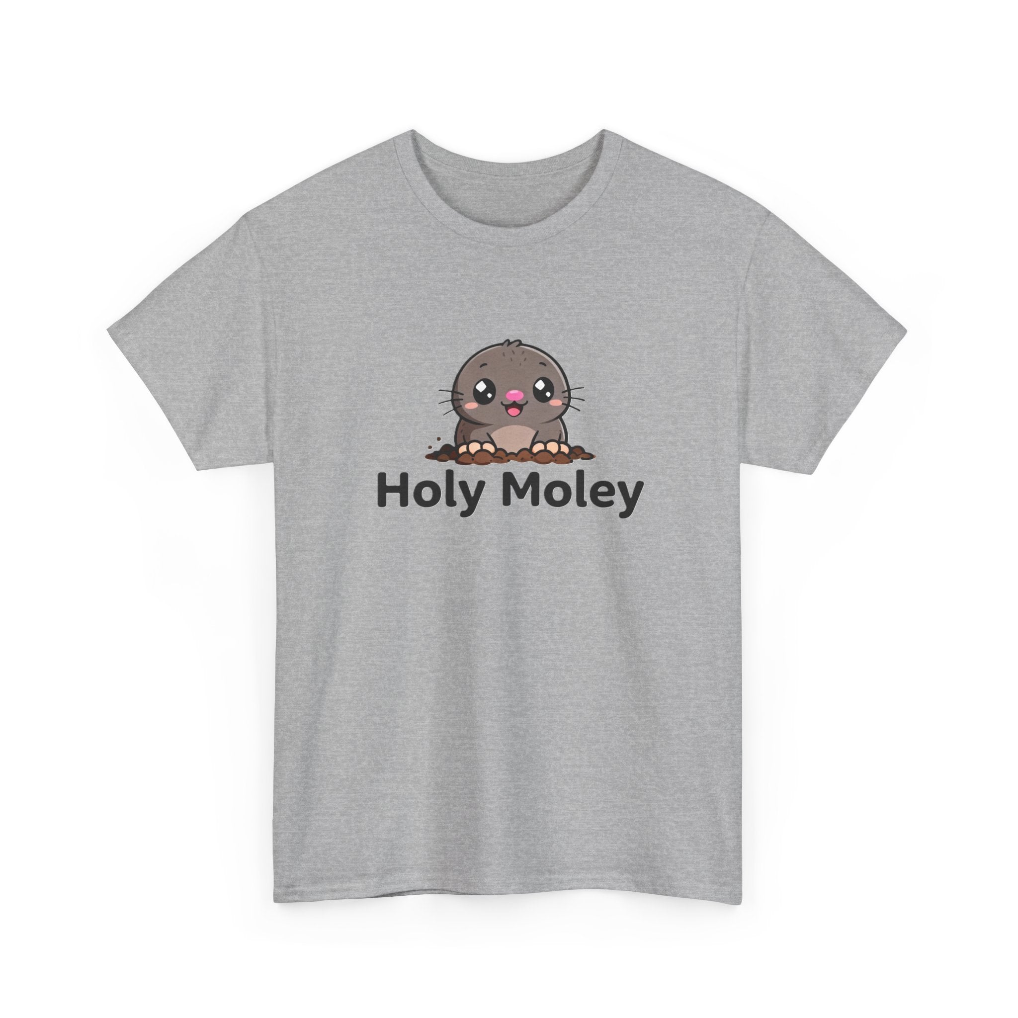 Holy Moley Mole T-Shirt — Cute Cartoon Mole Tee with 'Holy Moley' Text - Adult
