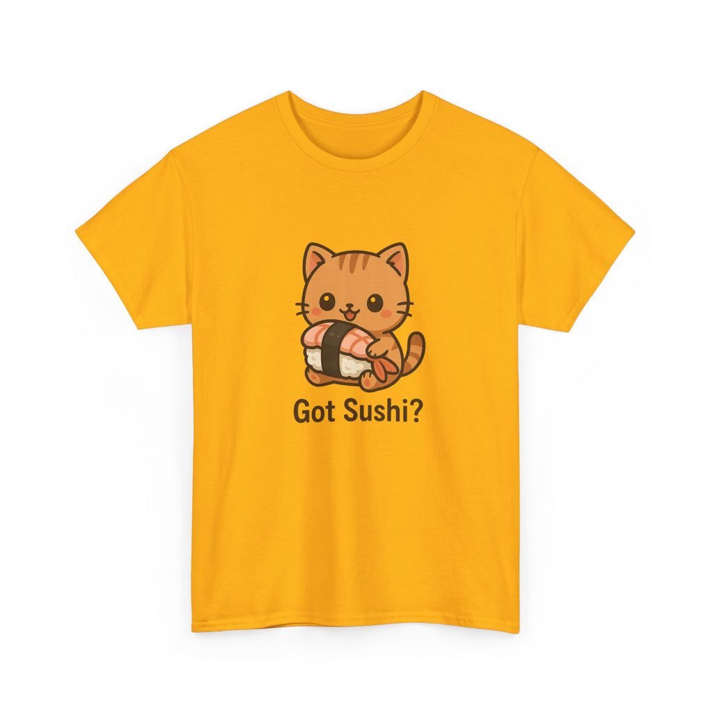 Cat Sushi T-Shirt — Cute "Got Sushi?" Kitty Graphic Tee - Adult