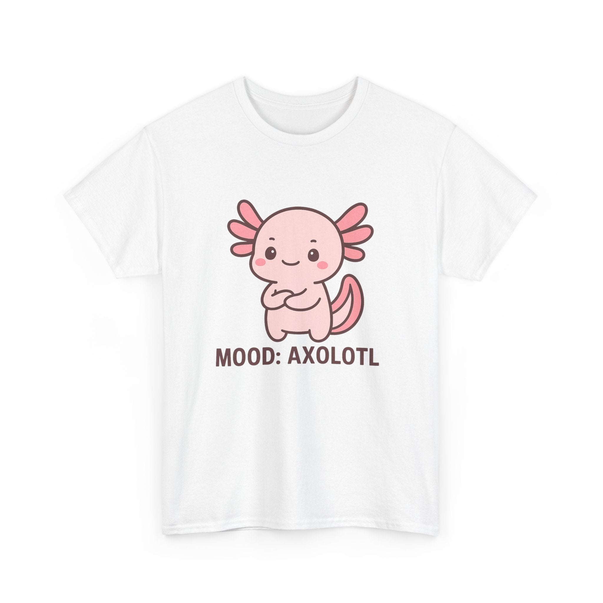 Axolotl Mood Tee — Cute Pink Axolotl Salamander Graphic T-Shirt - Adult