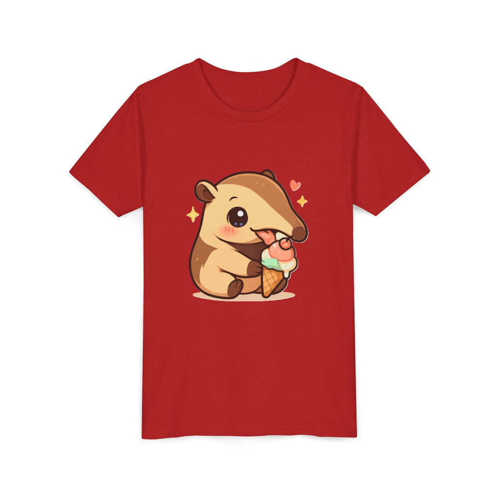 Cute Anteater Kids Tee – Kawaii Anteater Eating Ice Cream T-Shirt for Toddlers & Children