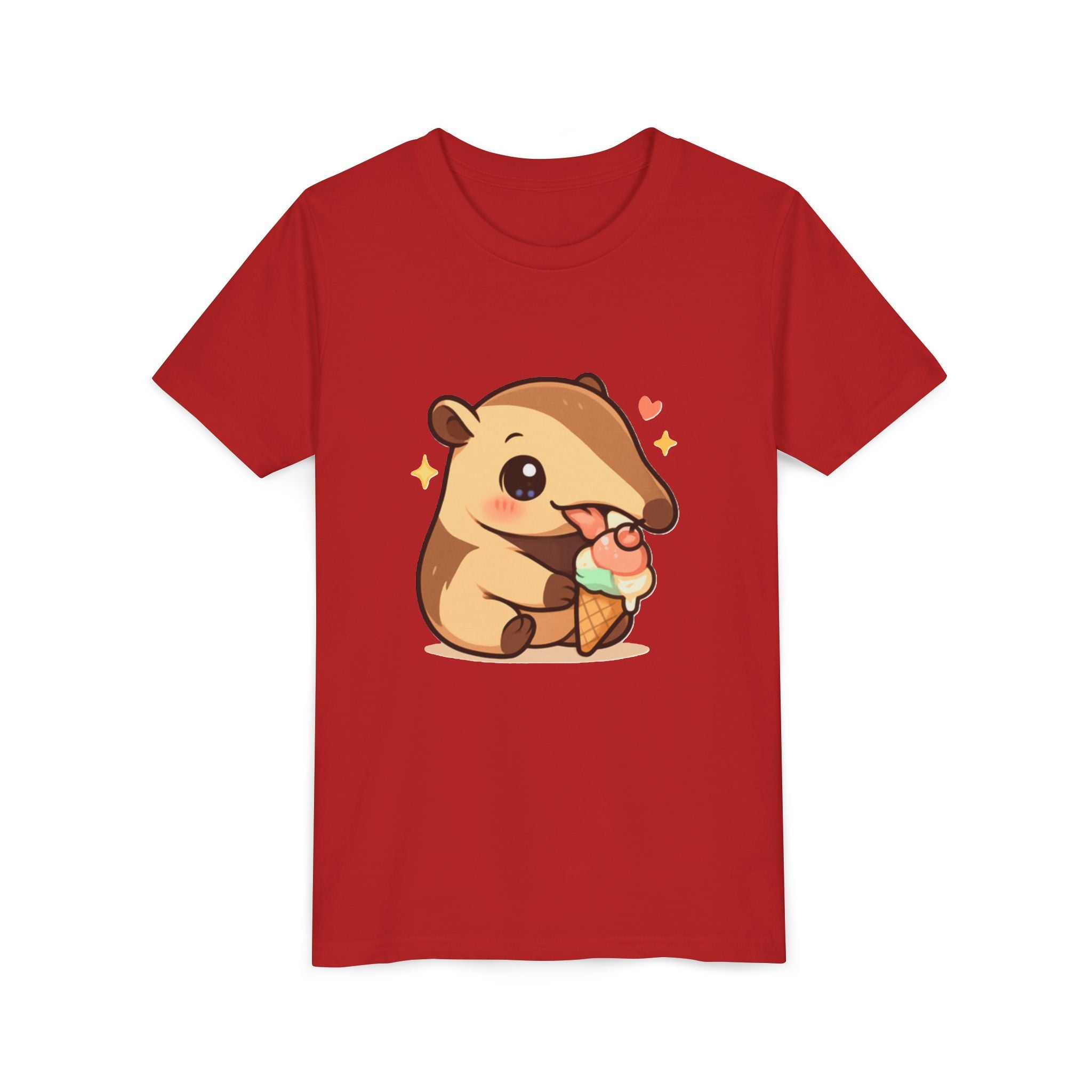 Cute Anteater Kids Tee – Kawaii Anteater Eating Ice Cream T-Shirt for Toddlers & Children
