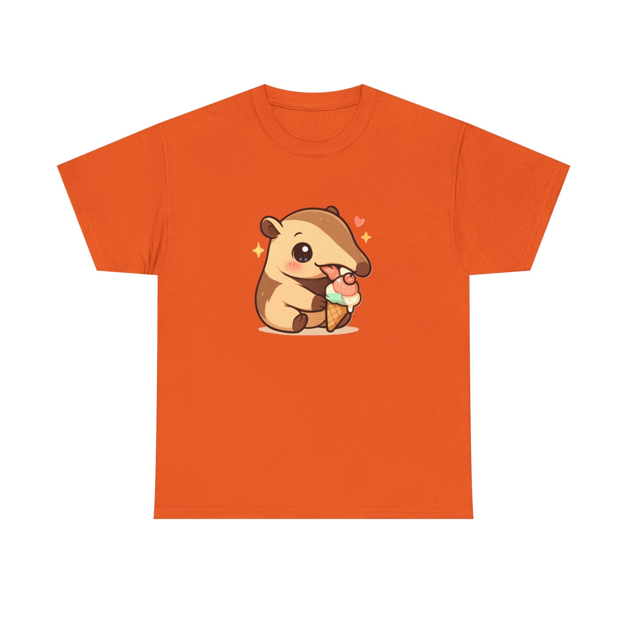 Cute Anteater Eating Ice Cream T-Shirt — Kawaii Animal Tee - Adult