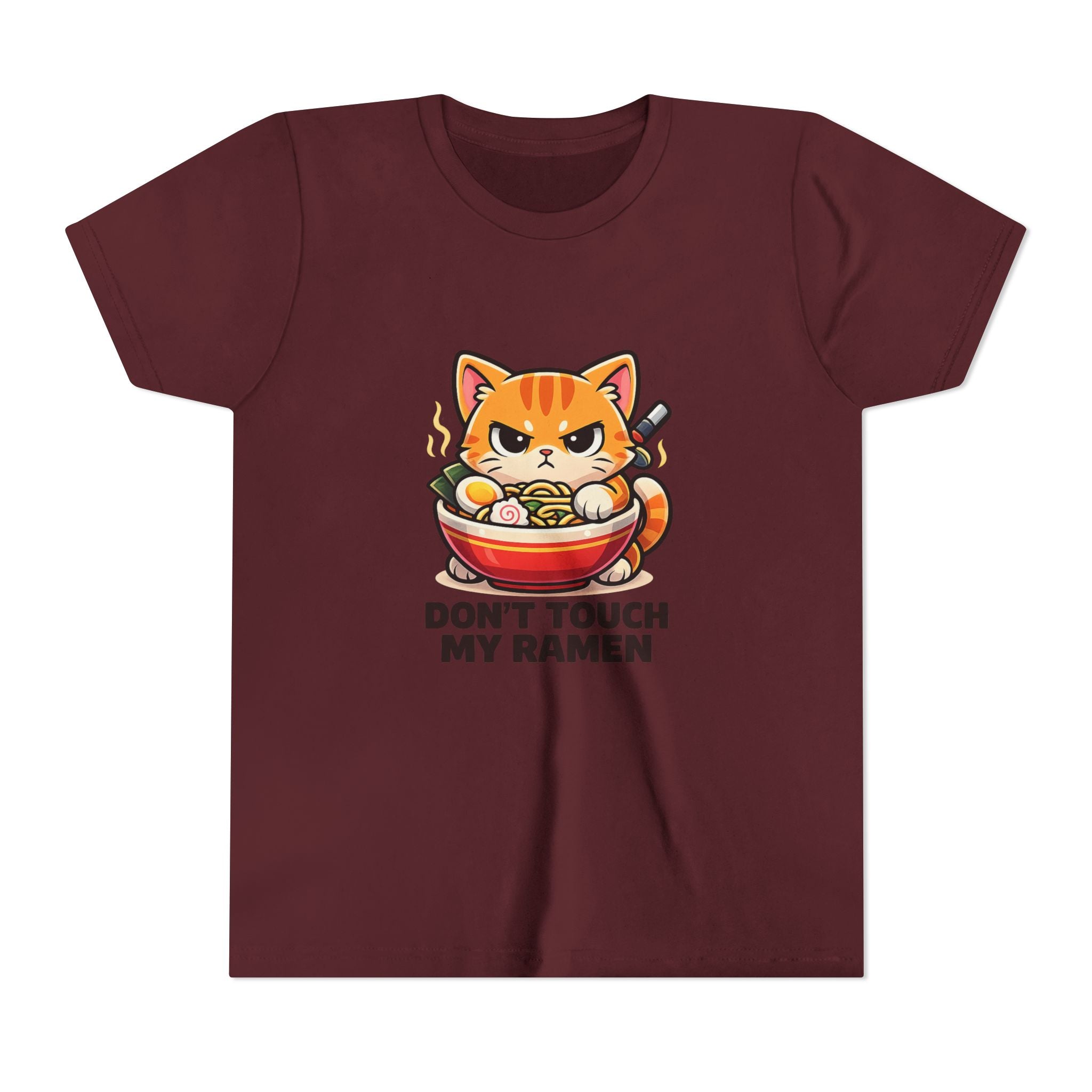 Youth Tee - “Don't Touch My Ramen” Cute Cat Ramen Bowl Shirt