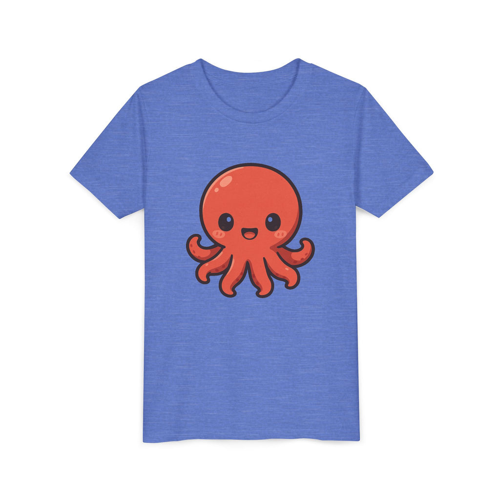 Cute Red Octopus Youth Tee — Kawaii Sea Animal Kids T-Shirt