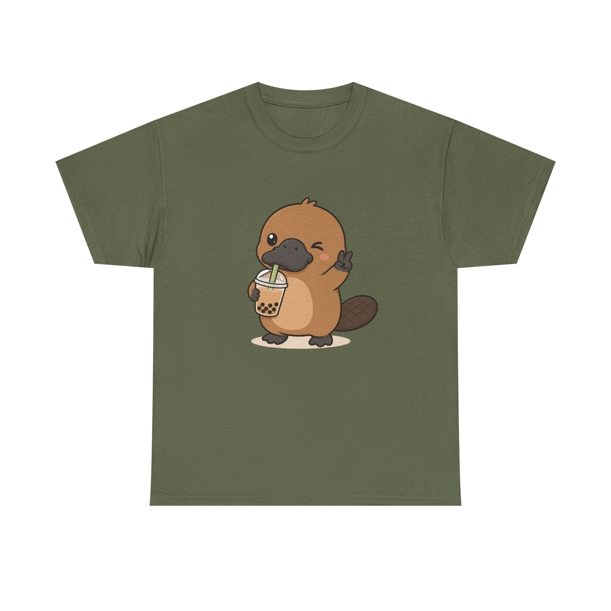 Cute Platypus Bubble Tea T‑Shirt - Adult