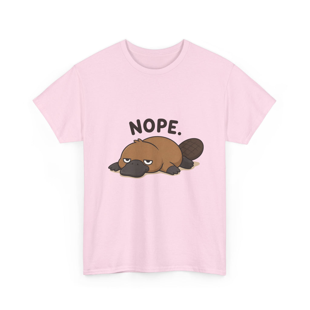 Nope Platypus T-Shirt — Cute Lazy Platypus Graphic Tee - Adult