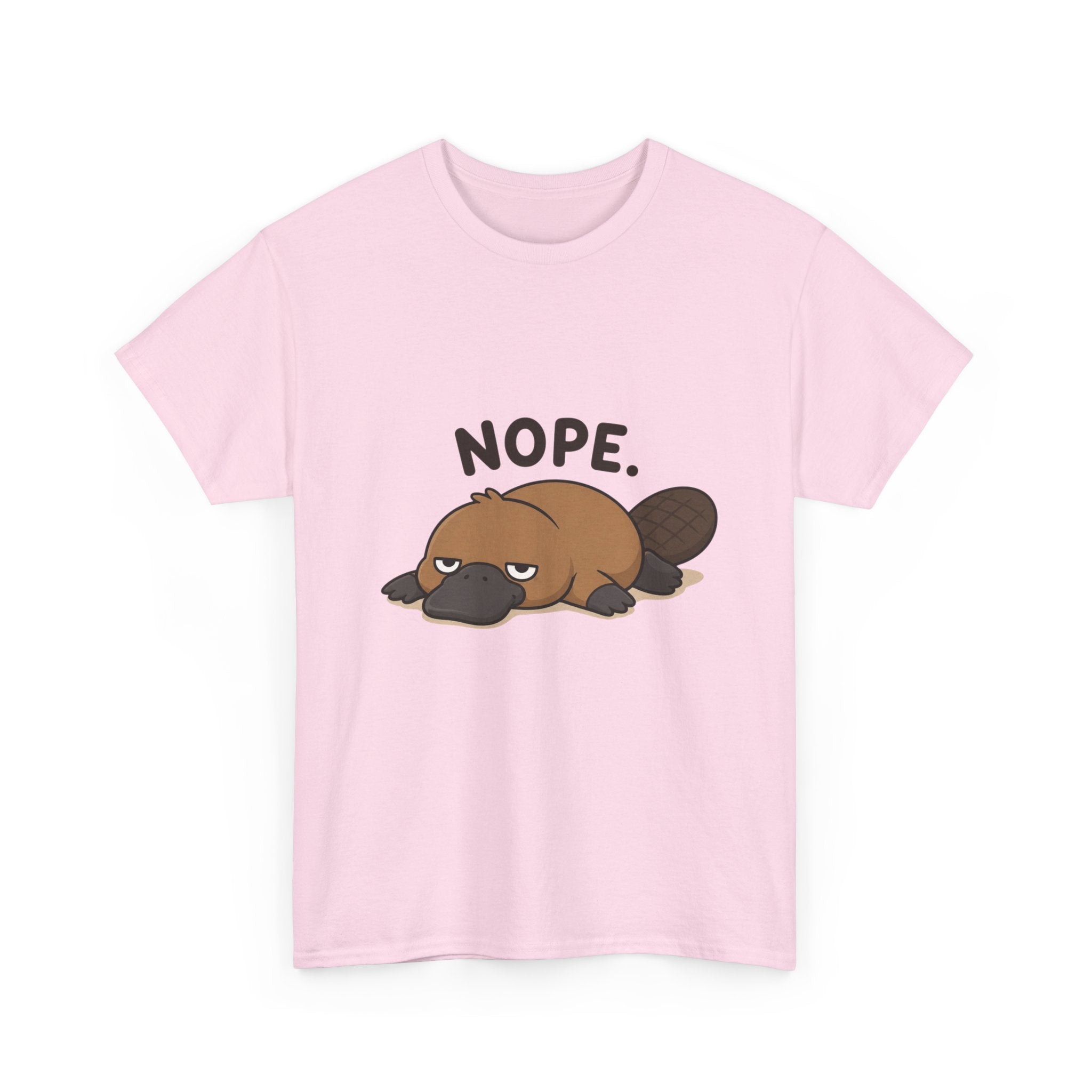 Nope Platypus T-Shirt — Cute Lazy Platypus Graphic Tee - Adult