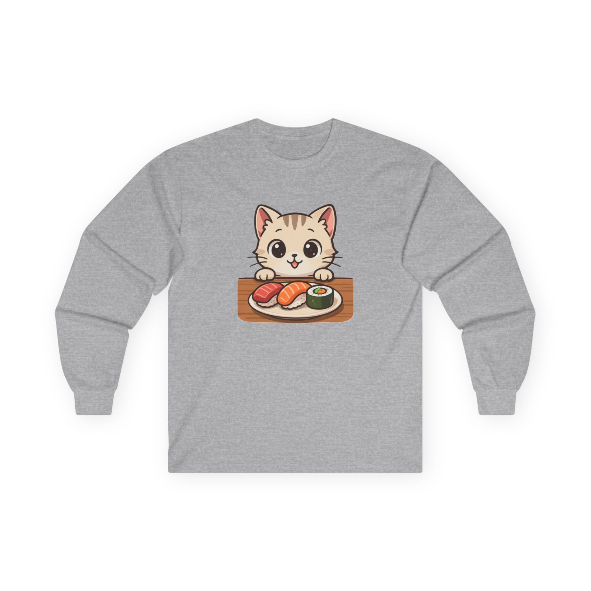 Cat Sushi Lover Long Sleeve Tee - Adult