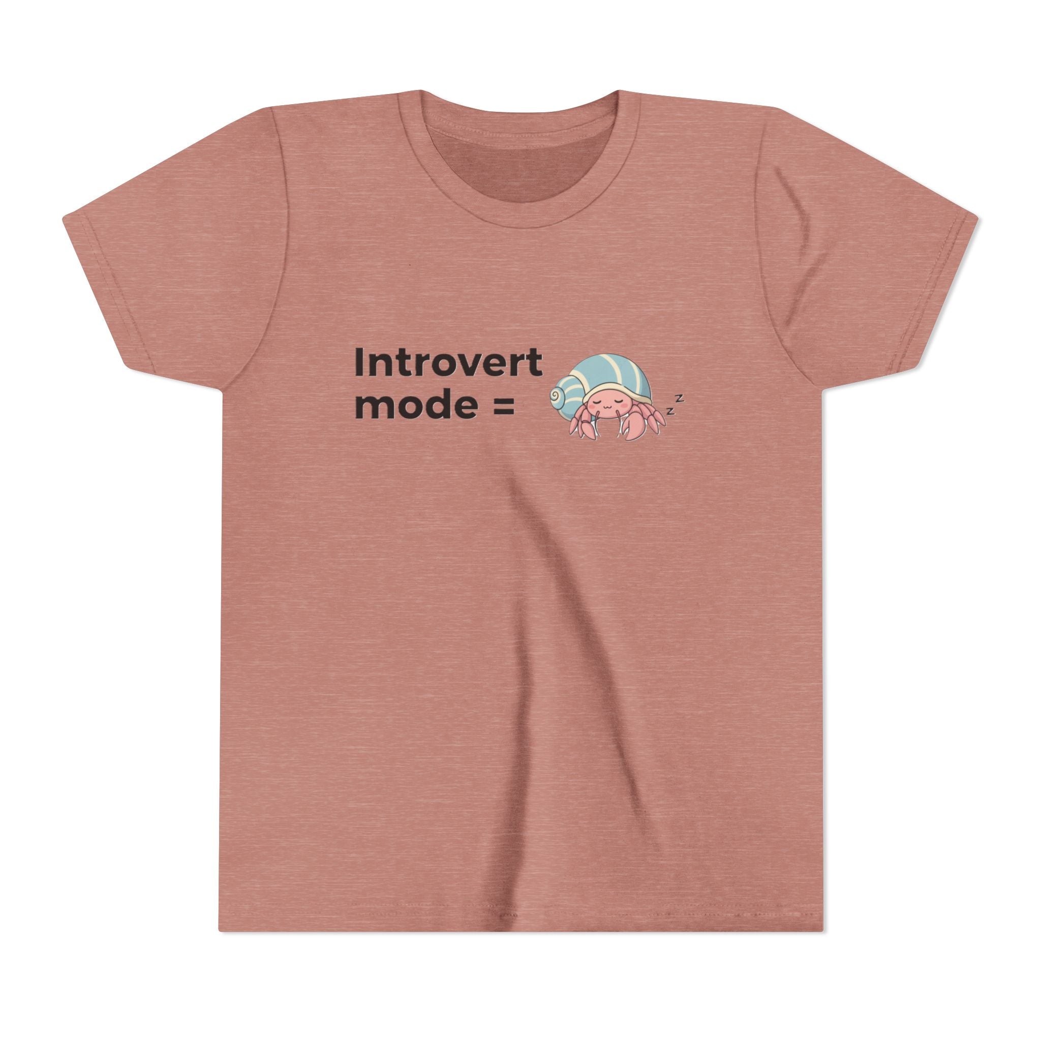 Youth Tee — "Introvert Mode" Cute Shell Crab Graphic Kid's T-Shirt