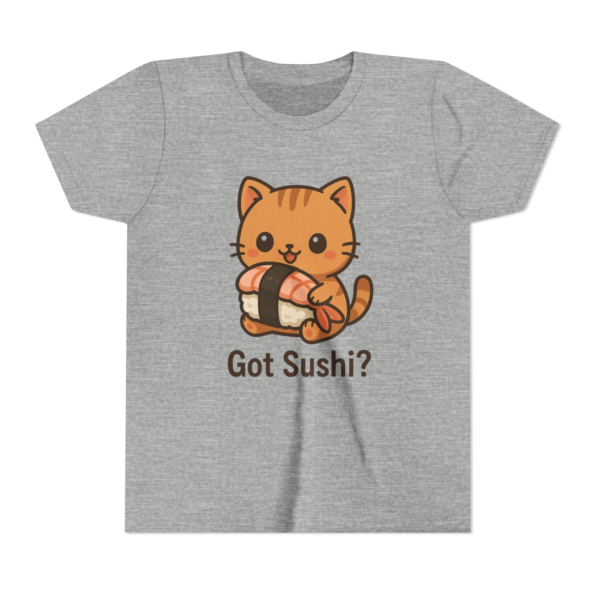 Kids 'Got Sushi?' Cute Cat Sushi Graphic Tee — Youth Short Sleeve Shirt