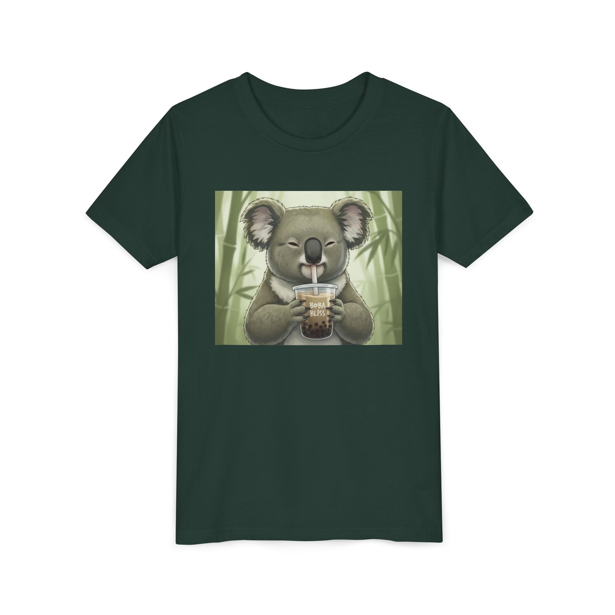 Kids Koala Boba Tea Time T‑Shirt — Cute Koala Drinking Bubble Tea Youth Tee - Kids