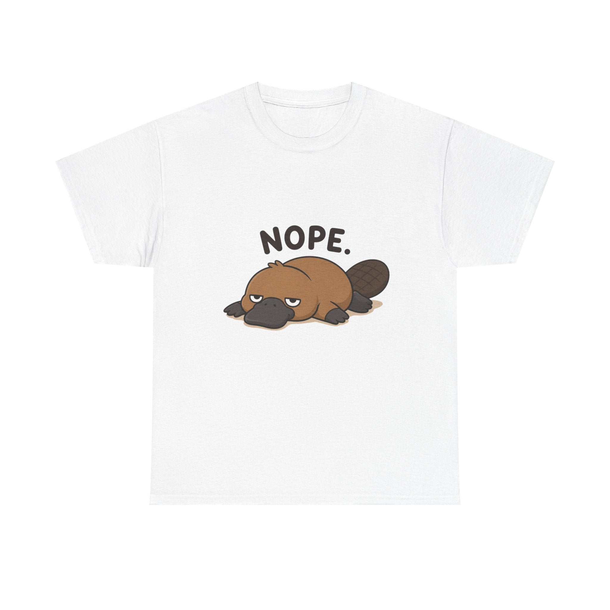 Nope Platypus T-Shirt — Cute Lazy Platypus Graphic Tee - Adult