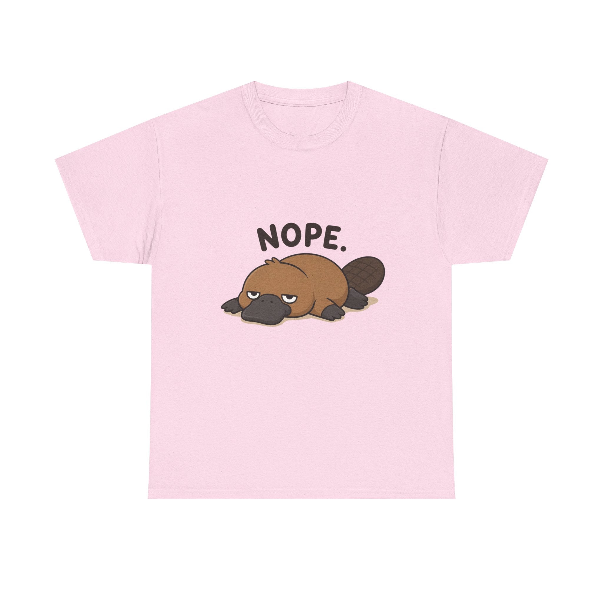 Nope Platypus T-Shirt — Cute Lazy Platypus Graphic Tee - Adult