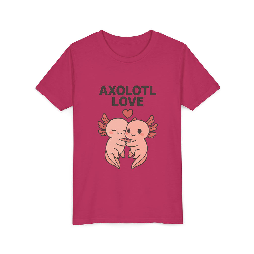 Axolotl Love Youth Tee – Cute Hugging Axolotl Salamander Kids Shirt - Kids