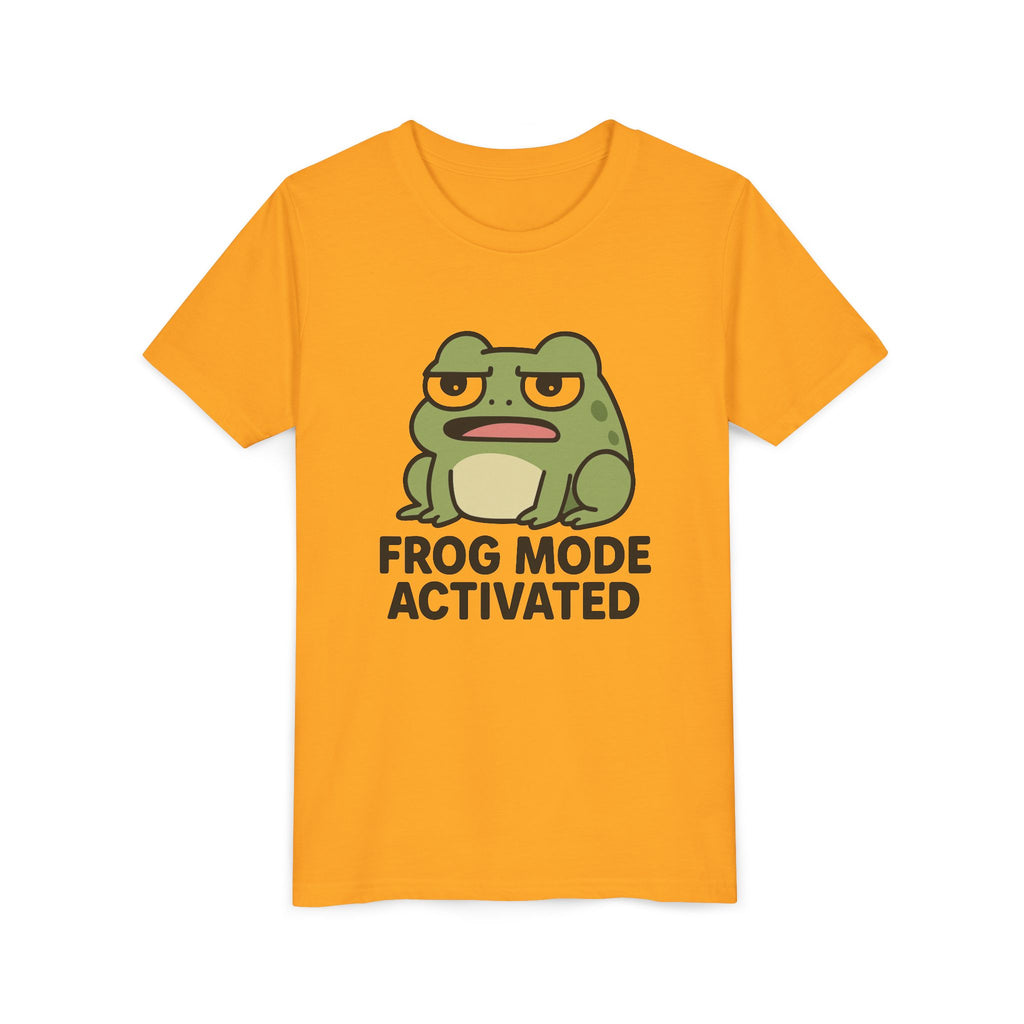 Youth Tee — 'Frog Mode Activated' Cute Frog Graphic Shirt